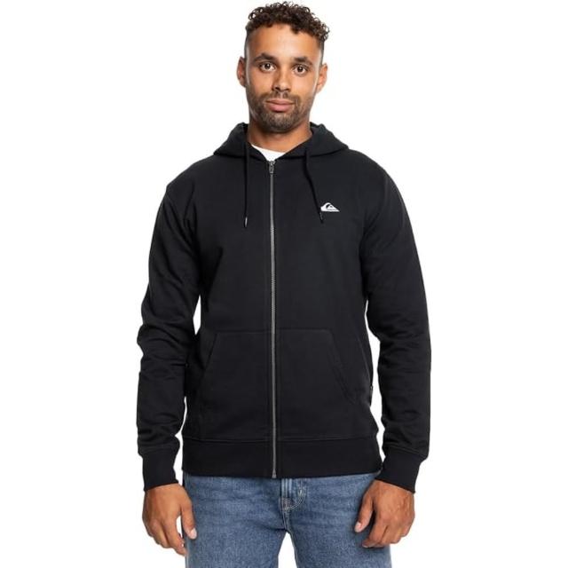 【Quiksilver】男款-BASIC HOOD ZIP YOUNG MEN 連帽外套-黑色(EQYFT04952F-KVJ0)