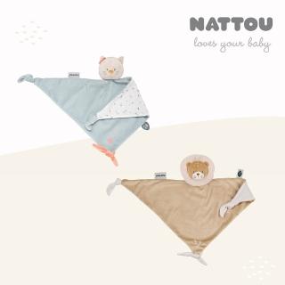 【Nattou】絨毛動物造型安撫玩偶47CM(安撫巾 安撫玩具 絨毛娃娃 親膚玩偶)
