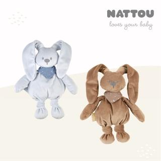 【Nattou】絨毛動物造型安撫偶30CM/夜光圍巾版愛豆兔(安撫玩具 夜光絨毛娃娃 親膚玩偶 哄睡娃娃)