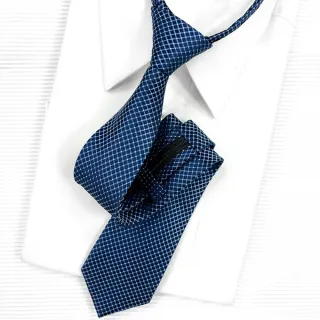 【vivi 領帶家族】流行窄版7cm拉鍊領帶(兩色-藍銀、紅金)