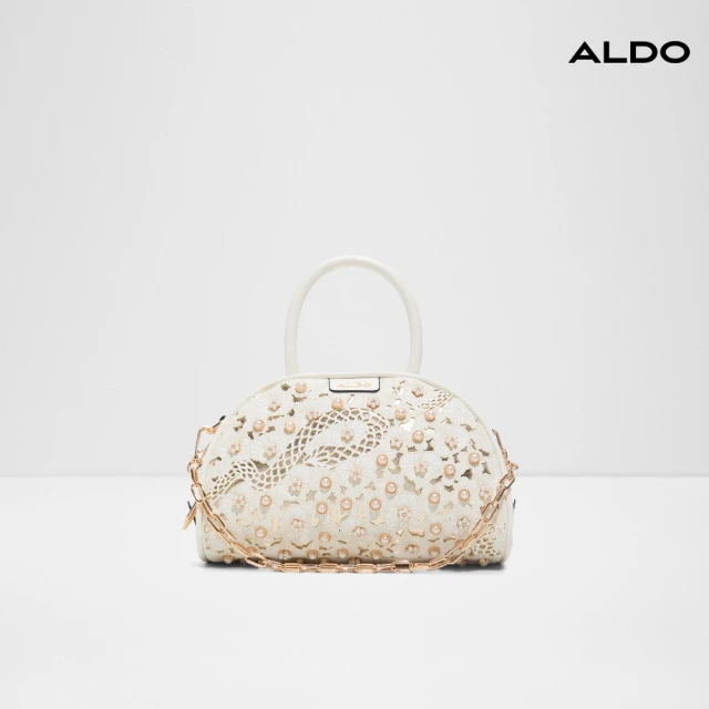 ALDO MICHELLIE-精緻新年雕紋珍珠設計手提包-女包(米白色)