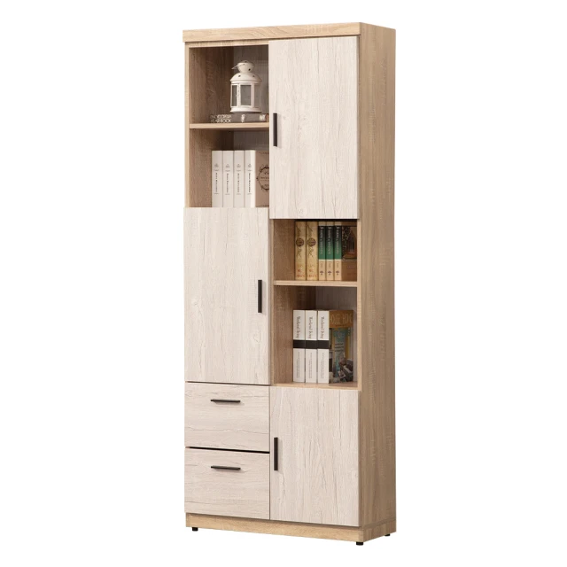 唯熙傢俱唯熙傢俱 唯樂雙色2尺書櫃(書櫃 半開放式書櫃 收納櫃 置物櫃)