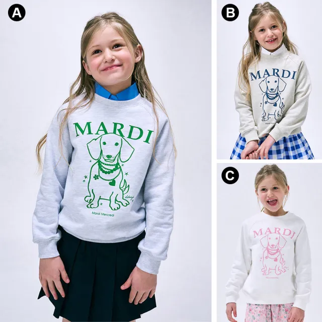 【MARDI MERCREDI】童裝 印花大學TEE 多色 經典臘腸狗 經典小雛菊 純棉 KIDS SWEATSHIRT DDANJI FLOWER