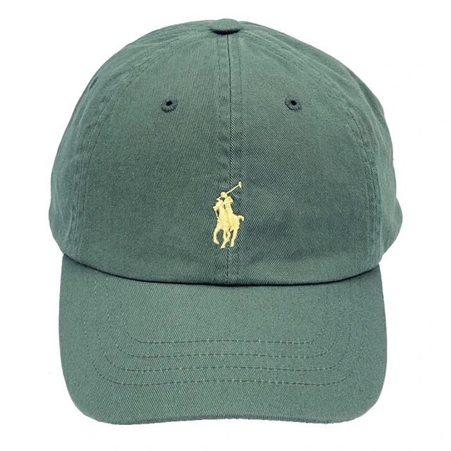 RALPH LAURENRALPH LAUREN POLO刺繡小馬LOGO鴨舌/棒球帽(橄欖綠/黃)