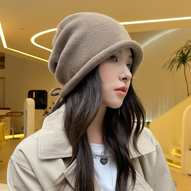 LEESA 大頭圍毛帽\針織帽\顯臉小帽子\針織帽\護耳帽\