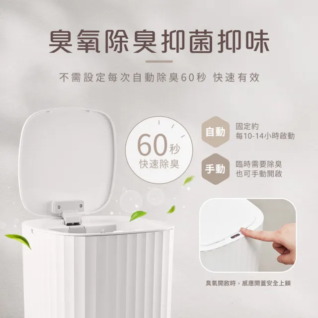 【台隆手創館】角度學 自動除臭感應垃圾桶-13L 台隆獨家侘寂白 ANGLE METHODS(兩入組)