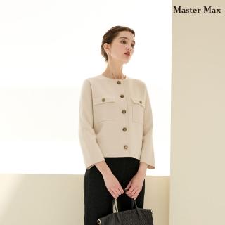 【Master Max】開襟式寬鬆兩穿基本款圓領毛衣(8428043)