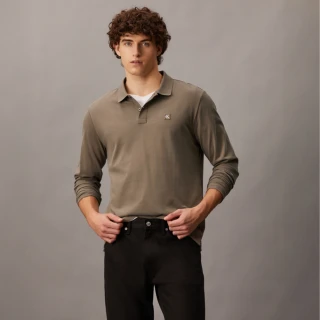 【CALVIN KLEIN】官方旗艦館 CK 徽章標準版型 Polo 衫_灰色
