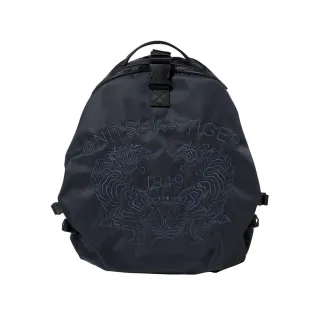 【Onitsuka Tiger】鬼塚虎 官方旗艦店 墨藍色雙虎刺繡後背包(3183A936-400)