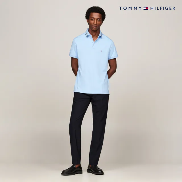 【TOMMY HILFIGER】官方旗艦館 Monotype 雙面針織標誌 Polo 衫_藍色