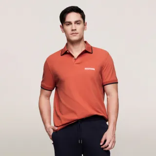 【TOMMY HILFIGER】官方旗艦館 Monotype 飾邊標準版型 Polo 衫_紅色