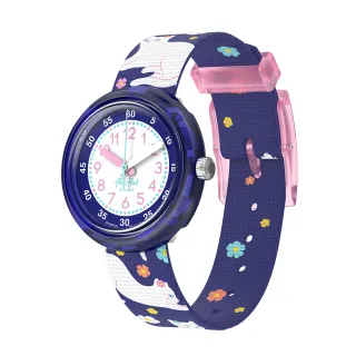 【Flik Flak】兒童錶 FANCY CAT 兒童手錶 兒童禮物 瑞士錶 編織錶帶(31.85mm)