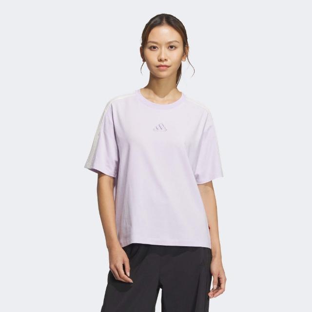 【adidas 愛迪達】短袖上衣 女 CW SS TEE 紫 JZ4159