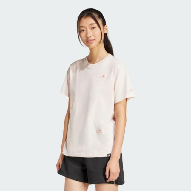 【adidas 愛迪達】短袖上衣 女 W L SLIDE TEE 粉 JN8270