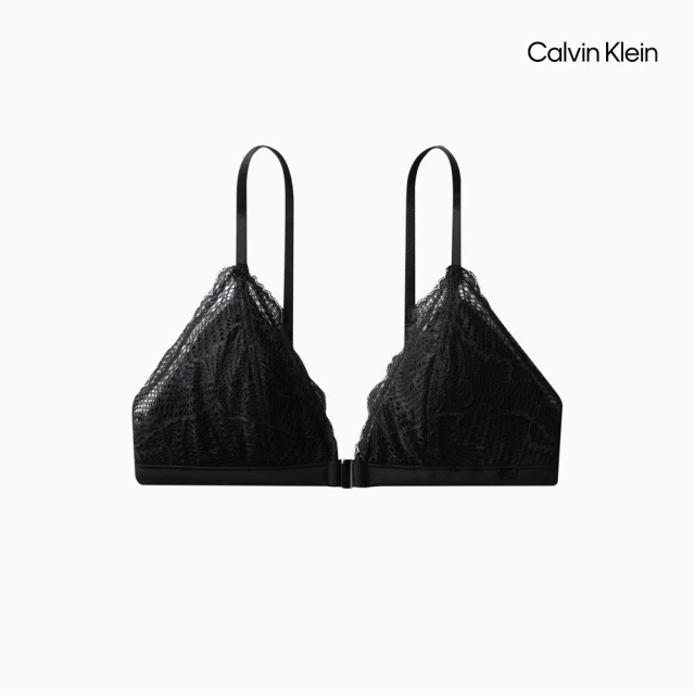 Calvin Klein 官方旗艦館 CK 蕾絲薄墊三角胸罩_黑色