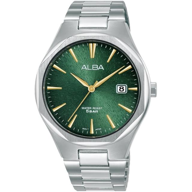 【ALBA】雅柏 PRESTIGE 八角時尚 手錶-40mm/綠 情人節 禮物(VJ42-X370Q/AS9U55X1)