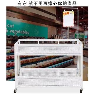 【菲軒】折疊展示架 折疊小推車 超市促銷花車(貨架車 甩貨車 萬向輪可移動 90*60*80cm)