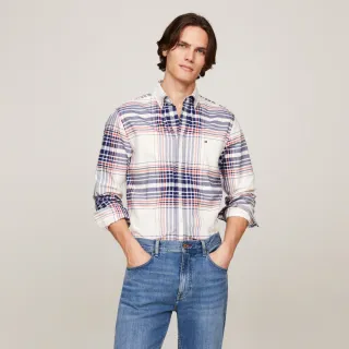 【Tommy Hilfiger】官方旗艦館 牛津格紋標準版型襯衫_裸色