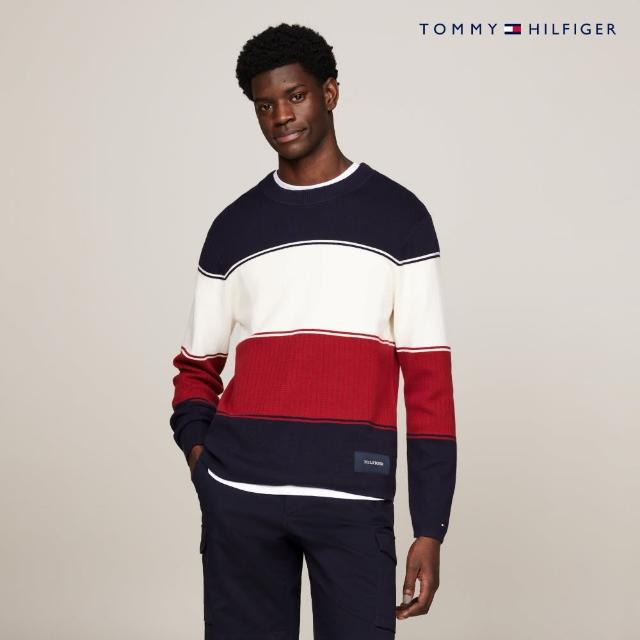 【Tommy Hilfiger】官方旗艦館 拼色混合針織寬鬆毛衣