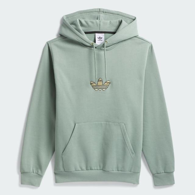 【adidas 愛迪達】長袖上衣 男 帽T 三葉草 亞規 HJ HOODIE 綠 JD2711(S2893)