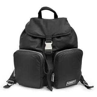 【BURBERRY 巴寶莉】80939601 經典輕量尼龍休閒中性款小號雙肩後背包(黑色)