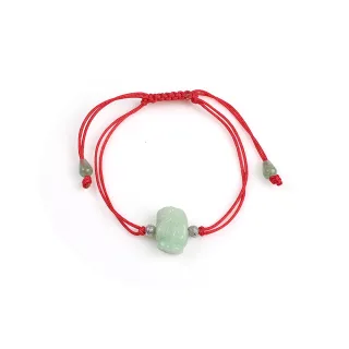 【石頭記】翡翠貔貅紅線手鍊(財源滾滾一把抓)