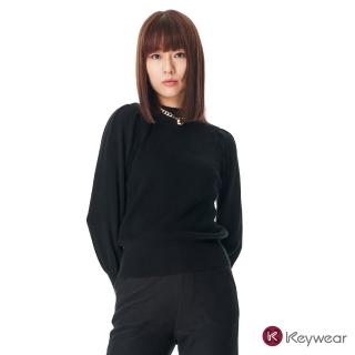 【KeyWear 奇威名品】圓領拋袖設計針織上衣