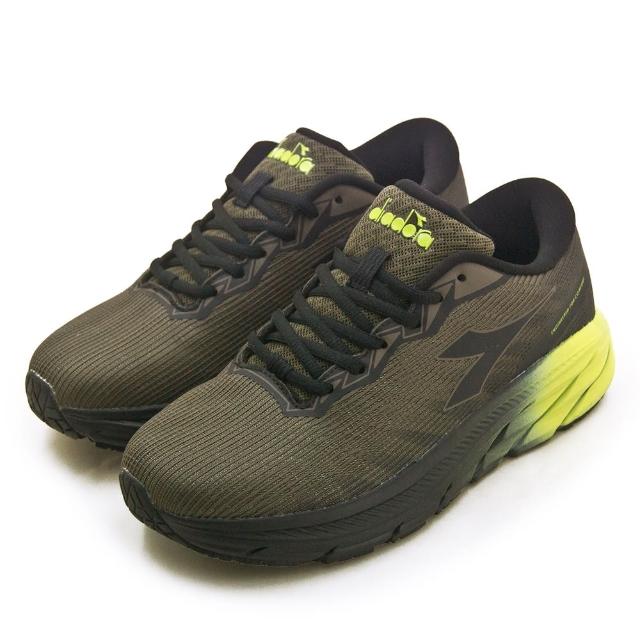 【DIADORA】男 迪亞多那 專業4E寬楦透氣避震慢跑鞋 轟雷THUNDER系列(黑綠 73330)