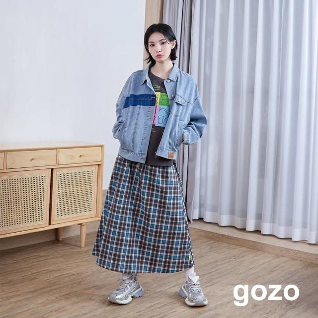 【gozo】純棉格紋鬆緊圓裙(兩色)