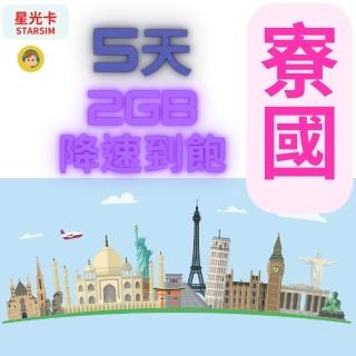 【星光卡 STAR SIM】寮國上網絡卡5天2GB後降速128K(旅遊上網絡卡 寮國 老☆ 網絡卡)
