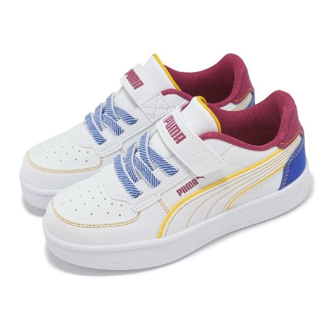 【PUMA】休閒鞋 Caven 2.0 Starblitz AC+PS 中童 白藍紅 魔鬼氈 小朋友 皮革 復古(400648-01)