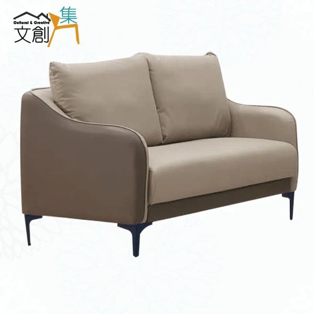 文創集 馬可灰色耐磨皮革二人座沙發椅好評推薦