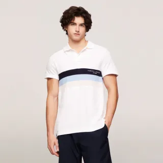 【Tommy Hilfiger】官方旗艦館 拼色修身 Polo 衫_裸色