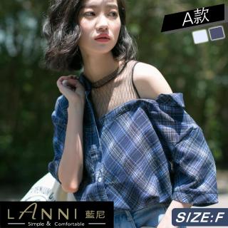 【ONEY 歐妮】現貨 英倫格紋香肩假兩件襯衫※(格紋襯衫/長袖襯衫/售完不補)