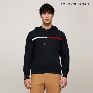【Tommy Hilfiger】官方旗艦館 標誌性旗幟帽T 藍色