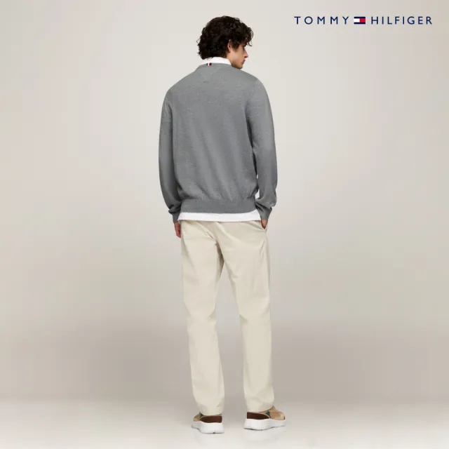【TOMMY HILFIGER】官方旗艦館 Signature圓領毛衣_灰色