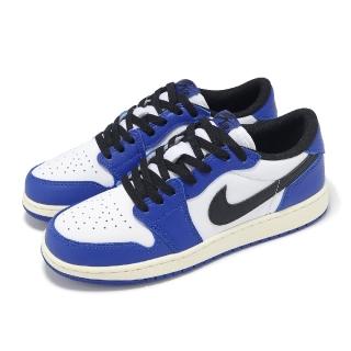 【NIKE 耐吉】休閒鞋 Air Jordan 1 Low OG GS Game Royal 大童 女鞋 藍黑 AJ1(CZ0858-140)