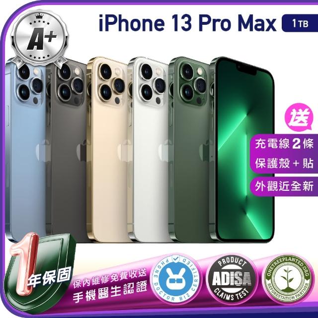 【Apple】A+級福利品 iPhone 13 Pro Max 1TB 6.7吋（贈充電線+玻璃貼+透明殼）