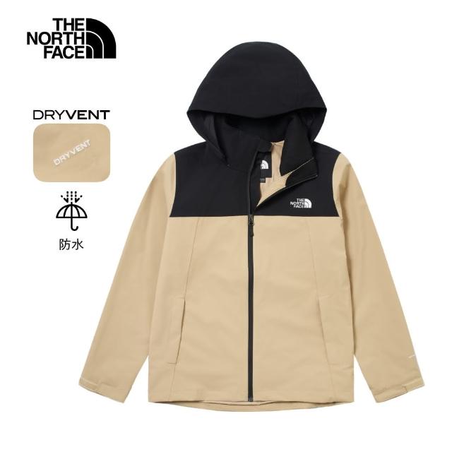 【The North Face 官方旗艦】北面女款棕黑拼接DryVent防水透氣衝鋒衣｜8CK6QV2(外套)