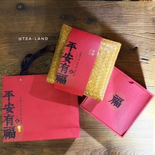 【茶韻】平安有福竹編禮盒 2001年中茶省公司紅印 一餅 普洱茶 熟茶(一個完全能傳達心意的禮盒)