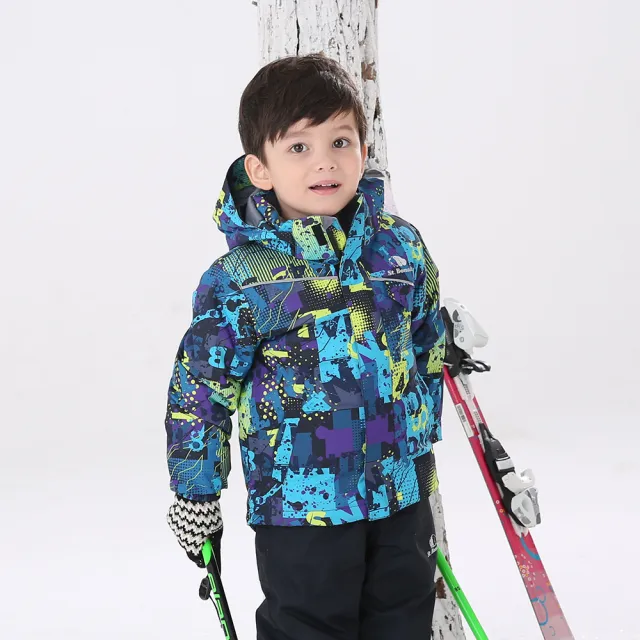 【St.Bonalt 聖伯納】迷彩防風防水保暖雪服外套｜兒童 FK9018(雪衣、雪地、賞雪、滑雪、雪裙)