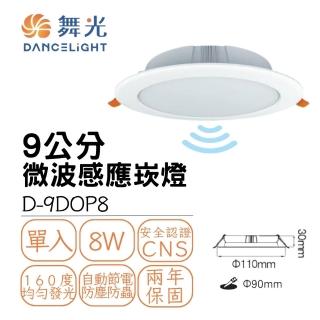 【DanceLight 舞光】9CM 8W 微波感應崁燈 8瓦 9公分 LED嵌燈 廣角感應崁燈 人體感應燈(白光 自然光 黃光)