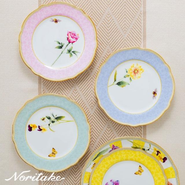 【NORITAKE】日光香頌金邊骨瓷-4色任選下午茶組 馬克杯+圓盤21CM(新品上市 原廠禮盒)