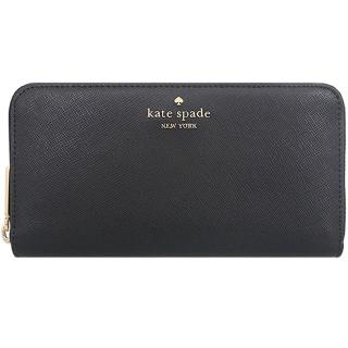 【KATE SPADE】Madison黑色防刮皮革拉鍊式長夾