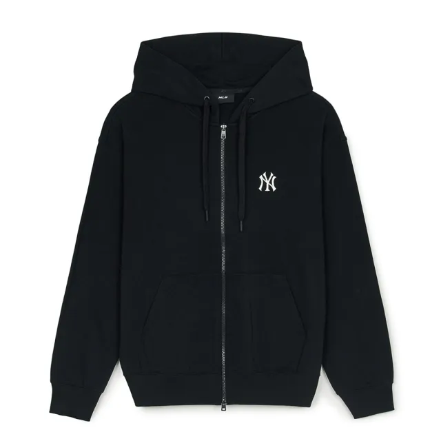 【MLB】小Logo拉鍊連帽外套 紐約洋基隊(3ATRB0151-50BKS)