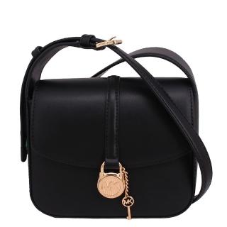 【Michael Kors】新品 LYRA系列 鑰匙造型 全皮革 肩揹包 / 斜揹包 兩用包(經典黑)