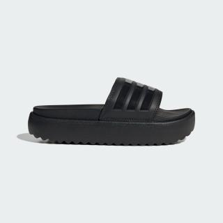 【adidas 愛迪達】拖鞋 女鞋 運動 厚底 ADILETTE PLATFORM 黑 HQ6179