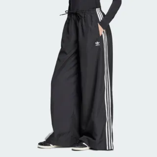 adidas 愛迪達】ADIDAS 長褲CNY W JERSEY P 黑寬版復古三線褲女