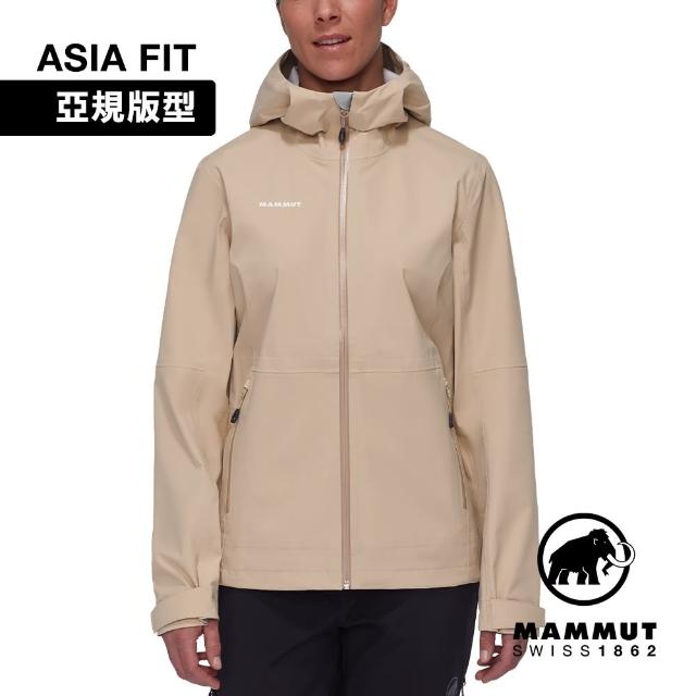 【Mammut 長毛象官方直營】Linard Guide HS Hooded AF 輕量防水防風連帽外套 女款 薩凡納褐 #1010-30940