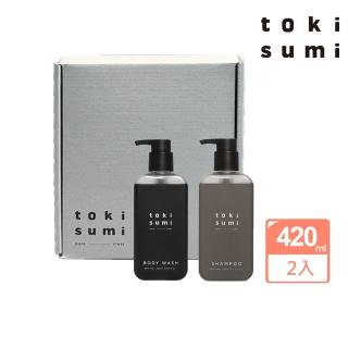 【toki sumi】洗髮沐浴禮盒組 黑皂液420ml+死海淨髮泥420ml(沐浴乳/沐浴露/洗髮精/洗髮乳/禮盒 toki sumi)